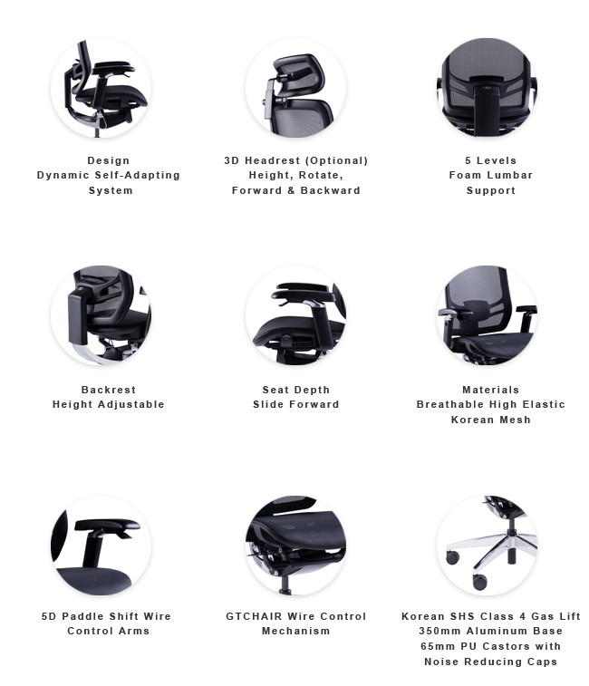 人間工学的の高い背部網のオフィスの椅子の管理の回転イスの賭博の椅子の調節可能なArmrestの人間工学的の回転の椅子9